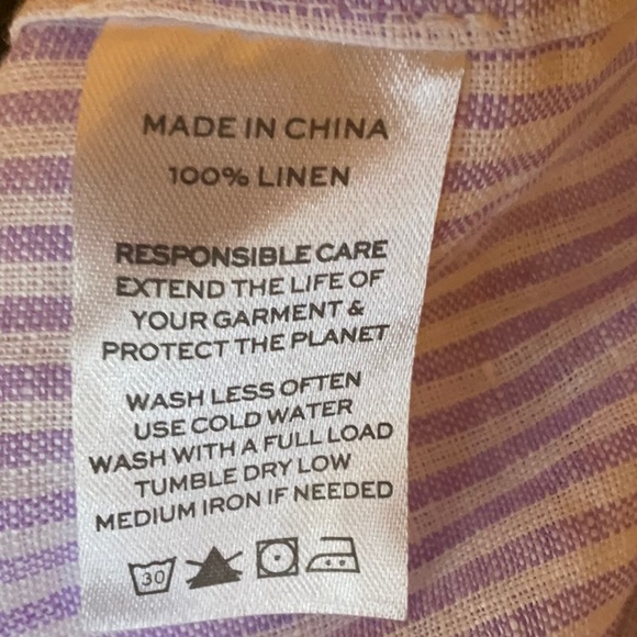 NWT Hill House The Ellie Nap Dress Lilac Stripe Linen Smocked A-Line Large XXL - Picture 14 of 14